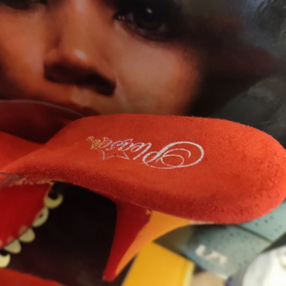 Elegant Red Stilettos with Clear Strap - Picture 8 of 8